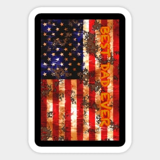 American Flag Best Dad Ever T-shirt Sticker